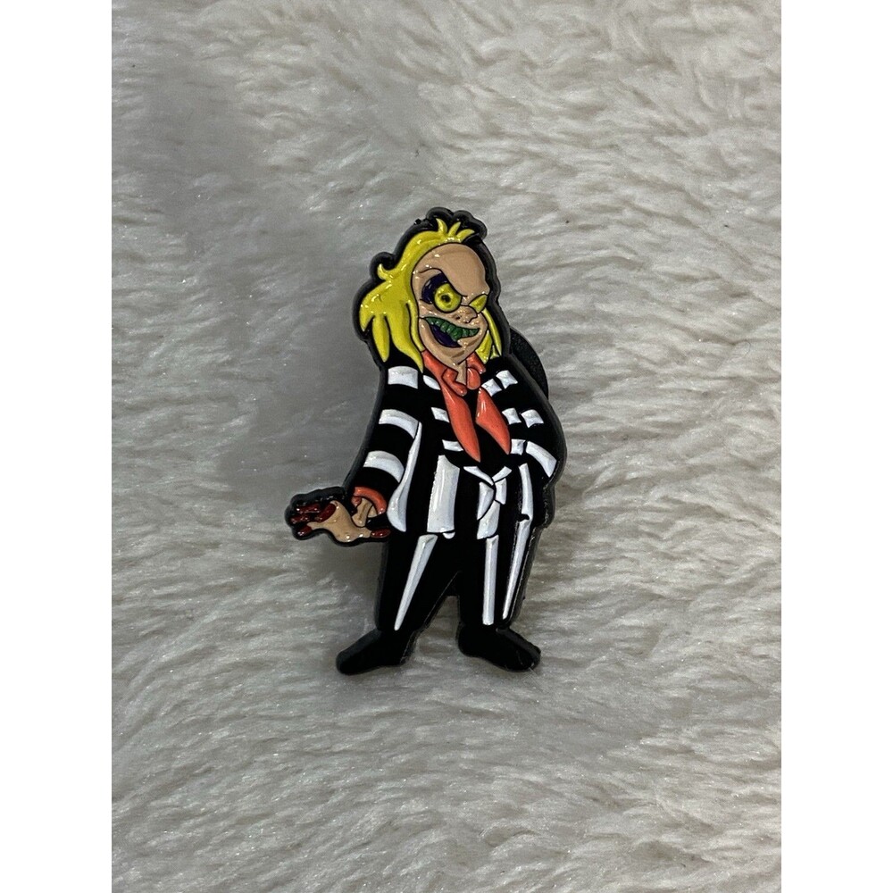Beetlejuice Animated Series Enamel Pin Cartoon Striped Suit Retro 80s 90s Style